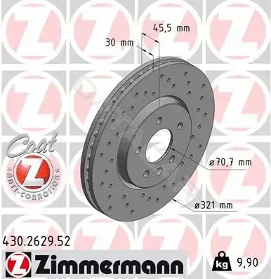 Тормозные диски ZIMMERMANN 430.2629.52