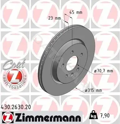 Тормозные диски ZIMMERMANN 430.2630.20