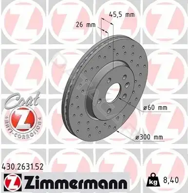 Тормозные диски ZIMMERMANN 430.2631.52