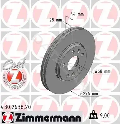 Тормозные диски ZIMMERMANN 430.2638.20