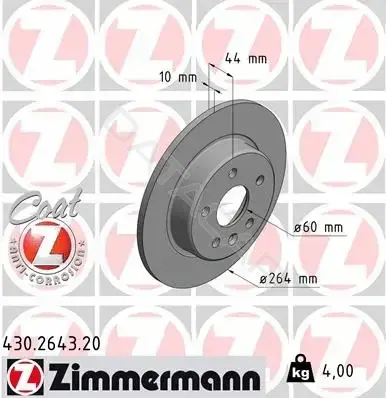 Тормозные диски ZIMMERMANN 430.2643.20