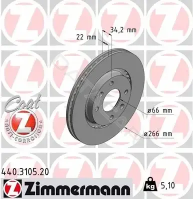 Тормозные диски ZIMMERMANN 440.3105.20
