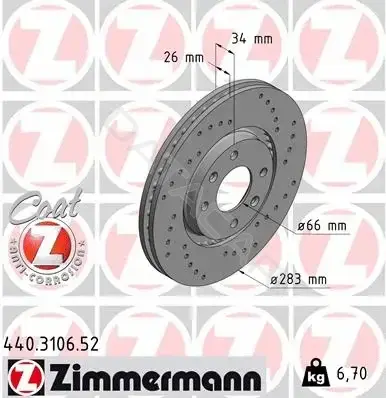 Тормозные диски ZIMMERMANN 440.3106.52