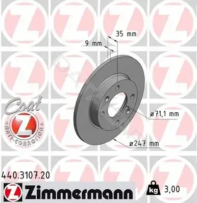 Тормозные диски ZIMMERMANN 440.3107.20