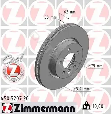 Тормозные диски ZIMMERMANN 450.5207.20