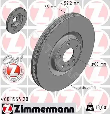 Тормозные диски ZIMMERMANN 460.1554.20