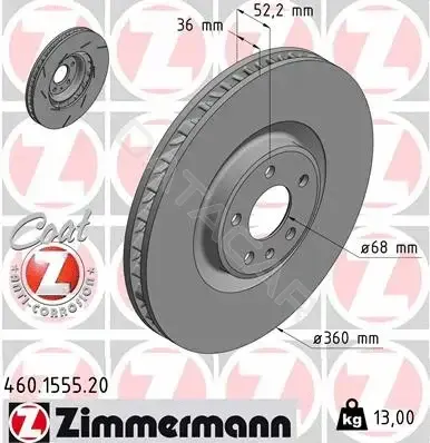 Тормозные диски ZIMMERMANN 460.1555.20