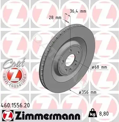 Тормозные диски ZIMMERMANN 460.1556.20