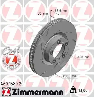 Тормозные диски ZIMMERMANN 460.1580.20
