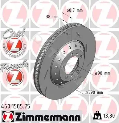 Тормозные диски ZIMMERMANN 460.1585.75