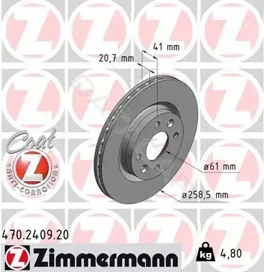 Тормозные диски ZIMMERMANN 470.2409.20