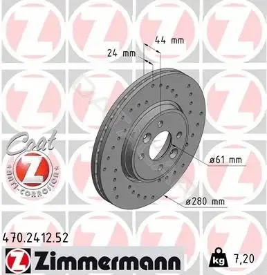 Тормозные диски ZIMMERMANN 470.2412.52