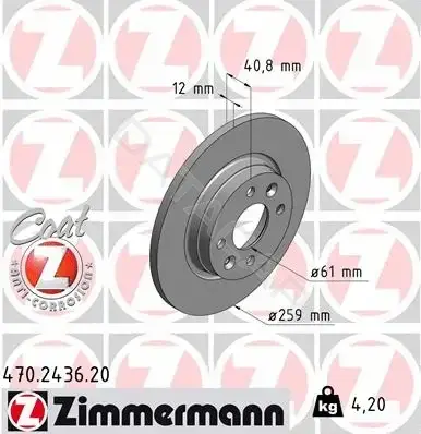 Тормозные диски ZIMMERMANN 470.2436.20