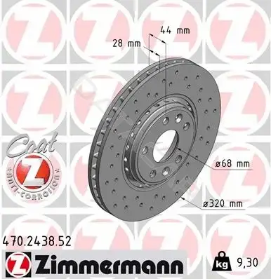 Тормозные диски ZIMMERMANN 470.2438.52