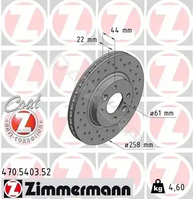 Тормозные диски ZIMMERMANN 470.5403.52