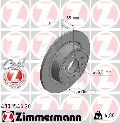 Тормозные диски ZIMMERMANN 480.1546.20