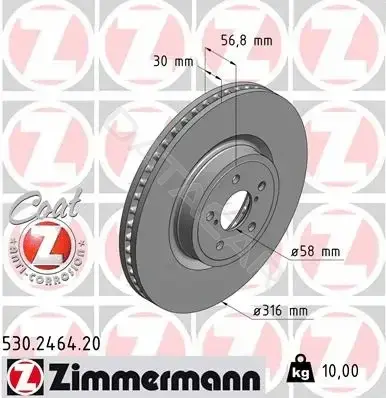 Тормозные диски ZIMMERMANN 530.2464.20