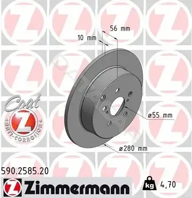 Тормозные диски ZIMMERMANN 590.2585.20