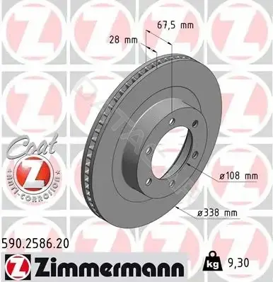 Тормозные диски ZIMMERMANN 590.2586.20