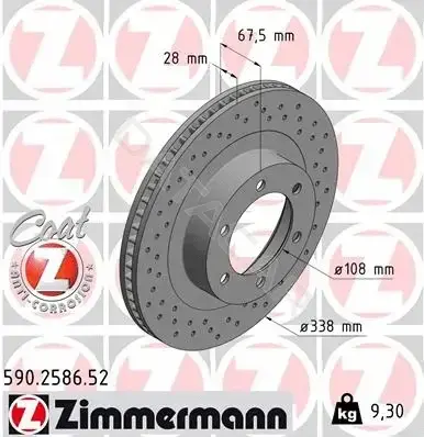 Тормозные диски ZIMMERMANN 590.2586.52