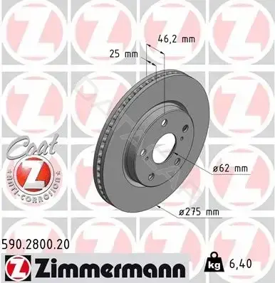 Тормозные диски ZIMMERMANN 590.2800.20