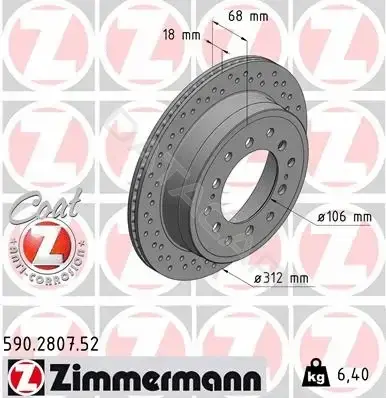 Тормозные диски ZIMMERMANN 590.2807.52