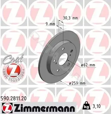 Тормозные диски ZIMMERMANN 590.2811.20