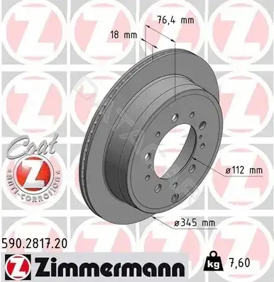 Тормозные диски ZIMMERMANN 590.2817.20
