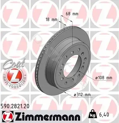 Тормозные диски ZIMMERMANN 590.2821.20