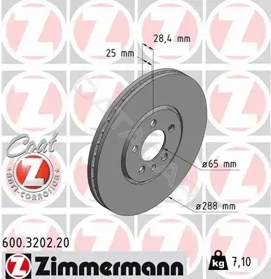 Тормозные диски ZIMMERMANN 600.3202.20