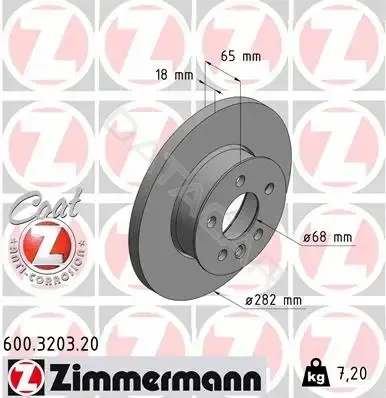 Тормозные диски ZIMMERMANN 600.3203.20