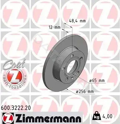 Тормозные диски ZIMMERMANN 600.3222.20
