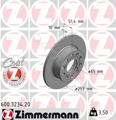 Тормозные диски ZIMMERMANN 600.3234.20