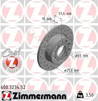 Тормозные диски ZIMMERMANN 600.3234.52