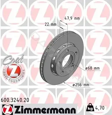 Тормозные диски ZIMMERMANN 600.3240.20