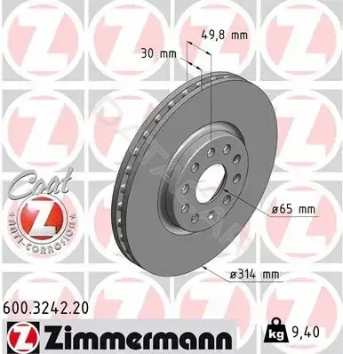 Тормозные диски ZIMMERMANN 600.3242.20