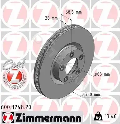 Тормозные диски ZIMMERMANN 600.3248.20
