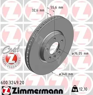 Тормозные диски ZIMMERMANN 600.3249.20