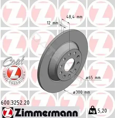 Тормозные диски ZIMMERMANN 600.3252.20