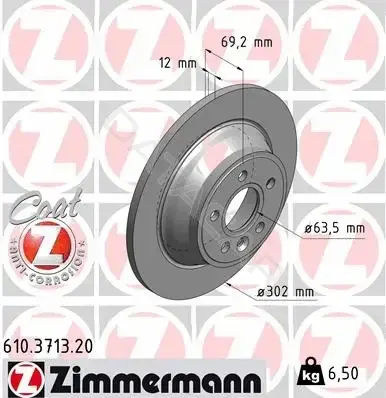 Тормозные диски ZIMMERMANN 610.3713.20