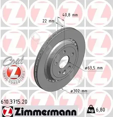 Тормозные диски ZIMMERMANN 610.3715.20