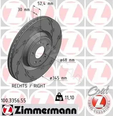 Тормозные диски ZIMMERMANN 100.3356.55