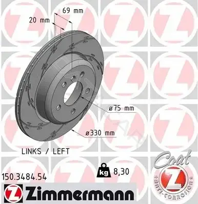 Тормозные диски ZIMMERMANN 150.3484.54