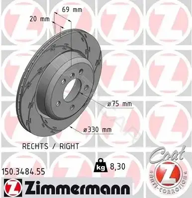 Тормозные диски ZIMMERMANN 150.3484.55