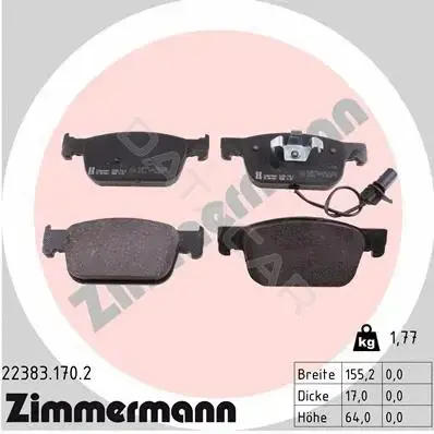 Тормозные колодки ZIMMERMANN 22383.170.2