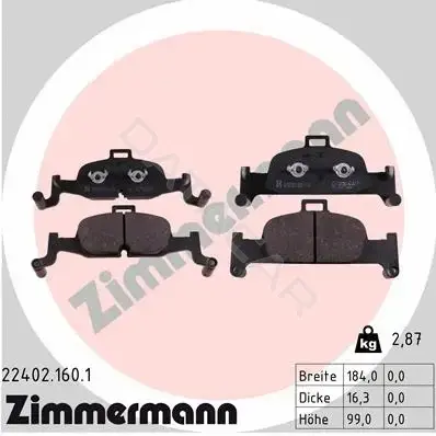 Тормозные колодки ZIMMERMANN 22402.160.1
