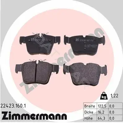 Тормозные колодки ZIMMERMANN 22423.160.1