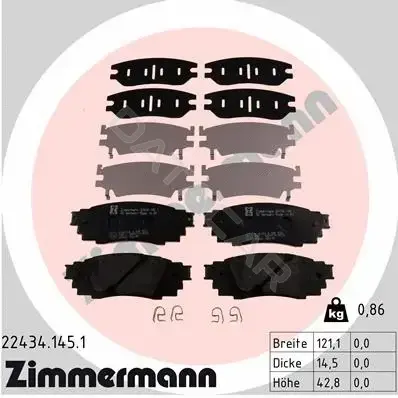 Тормозные колодки ZIMMERMANN 22434.145.1