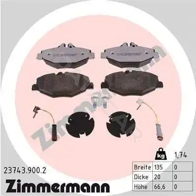 Тормозные колодки ZIMMERMANN 23743.900.2