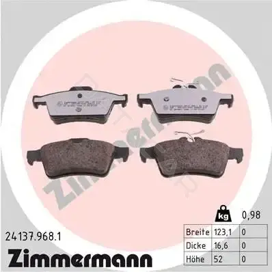 Тормозные колодки ZIMMERMANN 24137.968.1